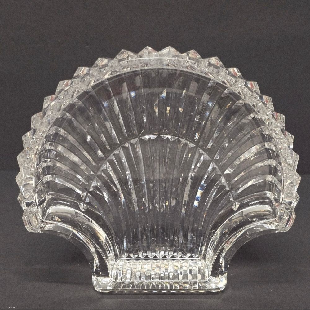 Vintage Waterford Crystal Scalloped Sea Shell Jewelry Trinket Vanity Dish